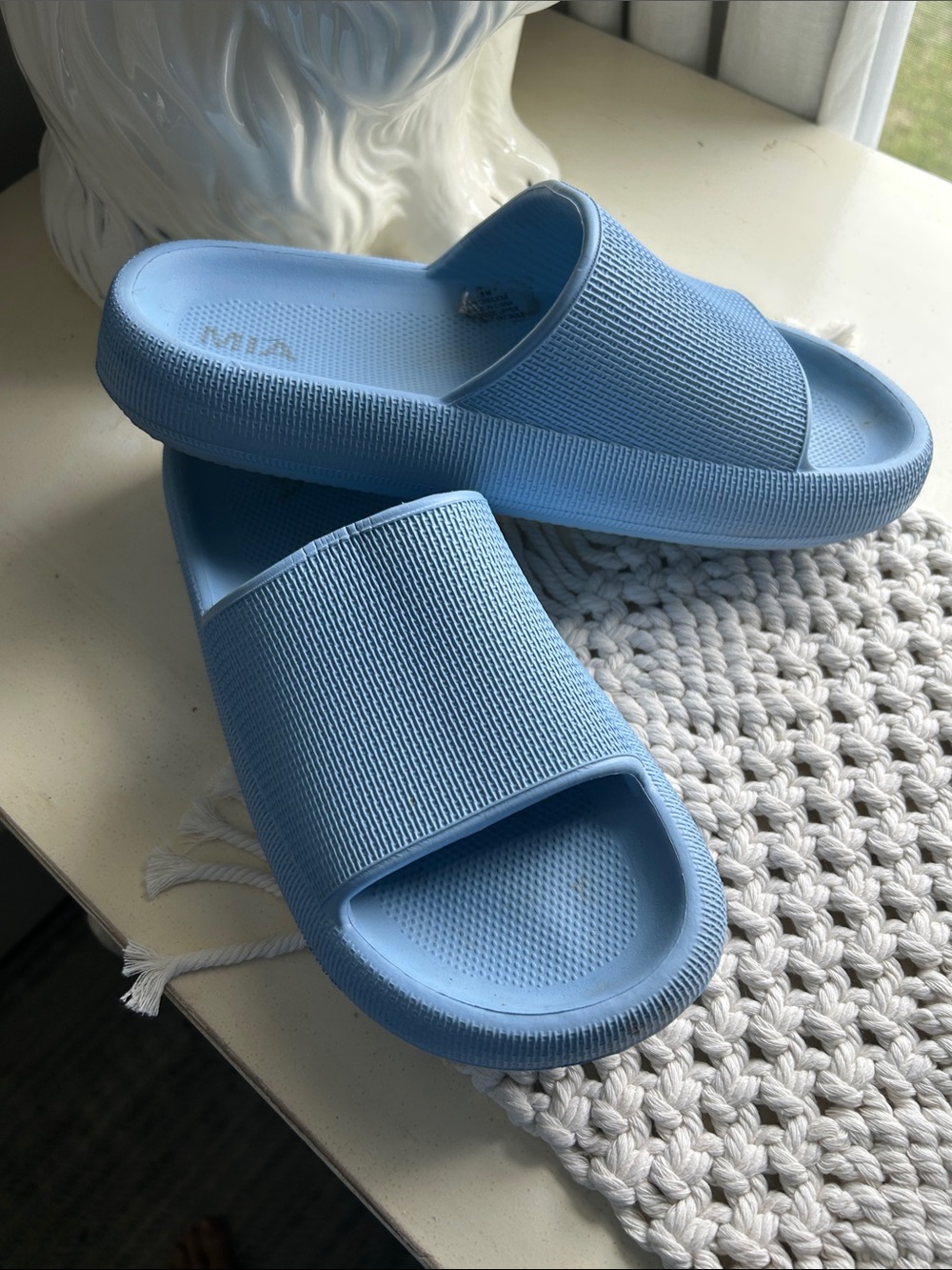 MIA Light Blue Beach/Pool Slide Sandals